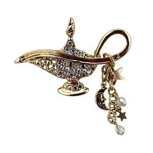 Kirks Folly Pin/Brooch Rhinestone Crystal Magic Genie Lamp/Aladdin's Lamp